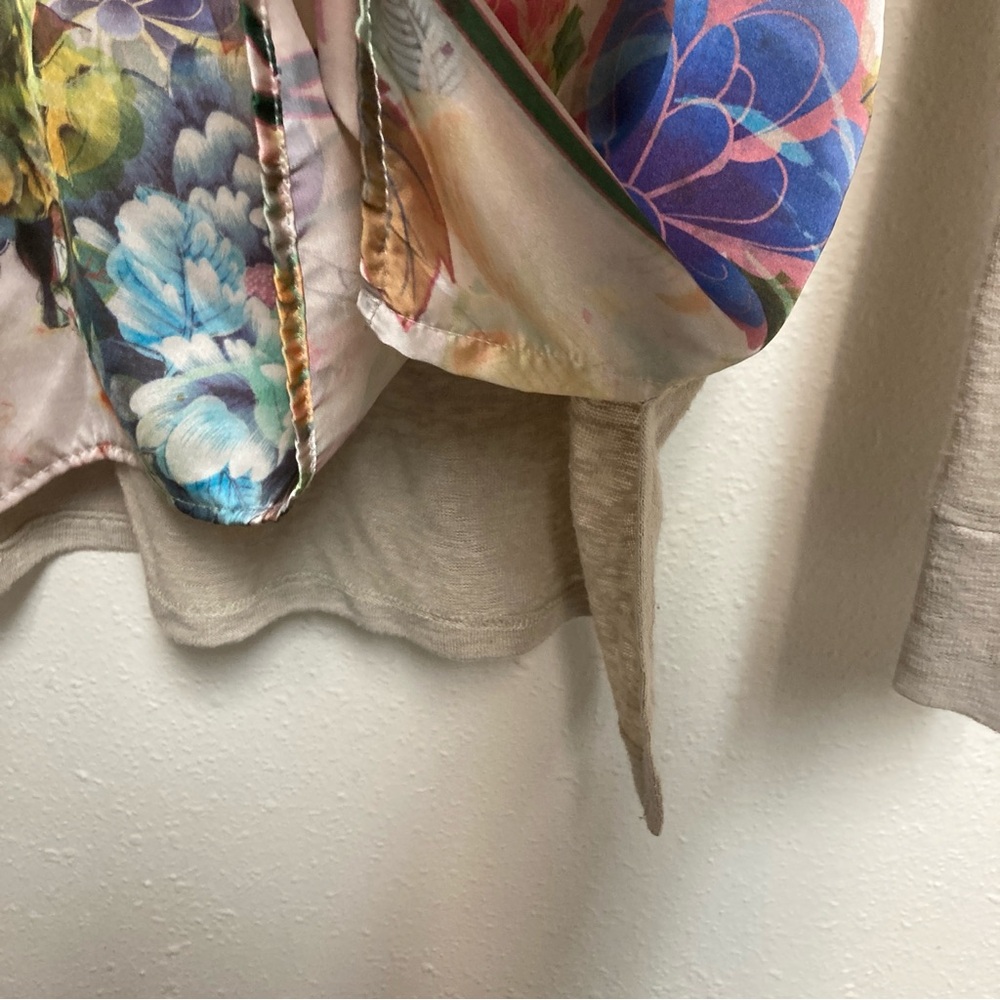 Bobeau Women’s Beige Floral Top Size L - Picture 7 of 11
